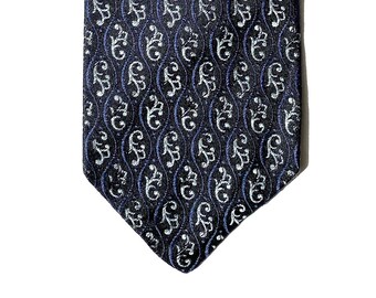 JEAN PATOU vintage dark blue silk tie