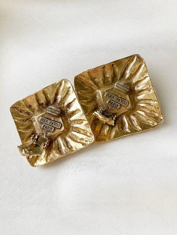 JEAN PATOU, PARIS vintage goldplated square clip … - image 5