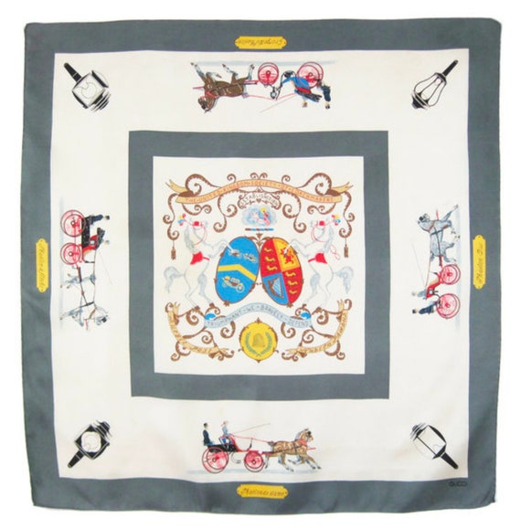 GUCCI vintage seventies handrolled silk scarf from