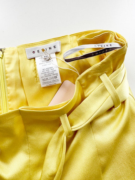CELINE PARIS vintage yellow half silk pleated ski… - image 8
