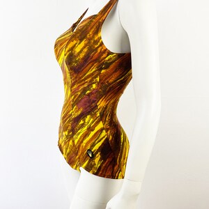 TRIUMPH vintage sixties bathing suit swimsuit in yellow and brown size 36/38 image 3