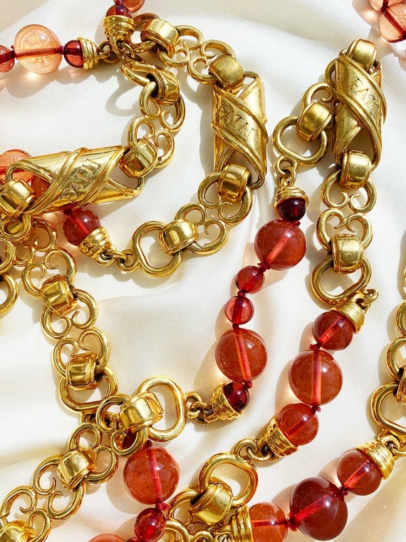 JACQUES FATH vintage goldplated long necklace in g
