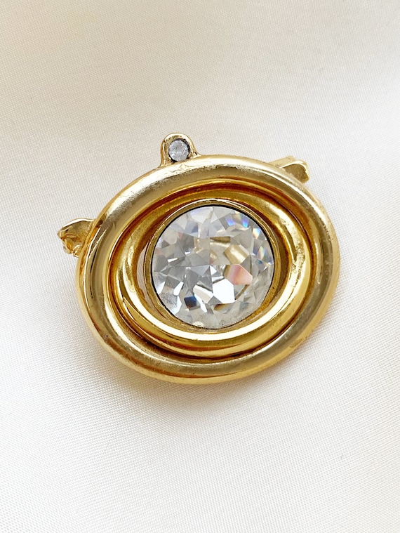 ORENA PARIS Vintage Gold Goldplated Pin Brooch With Large