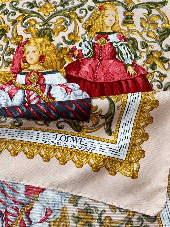 LOEWE vintage silk scarf Mujeres de Velazques silk