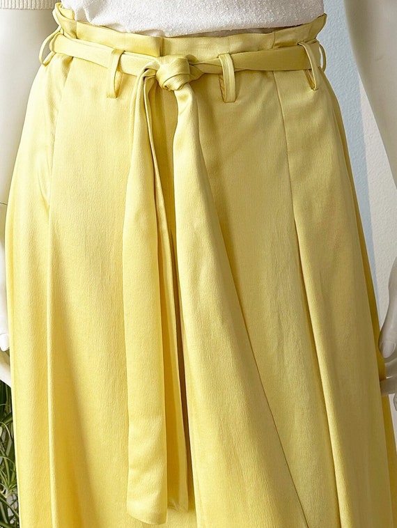 CELINE PARIS vintage yellow half silk pleated ski… - image 1