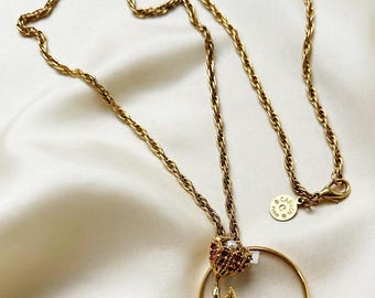 CARVEN PARIS Goldplated Long Necklace With Magnifying Glass