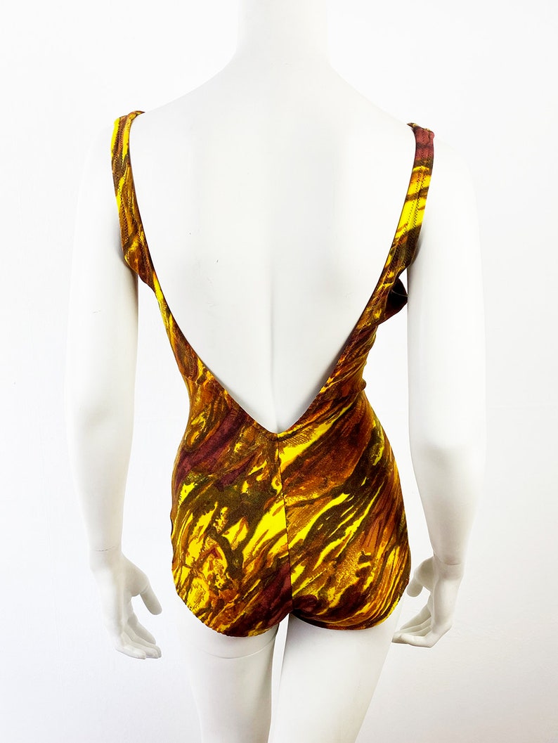 TRIUMPH vintage sixties bathing suit swimsuit in yellow and brown size 36/38 image 4