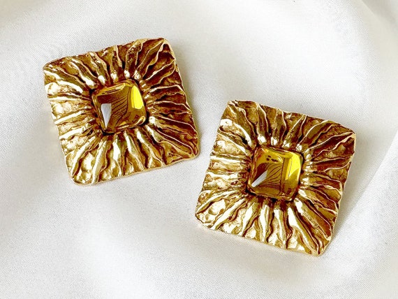 JEAN PATOU, PARIS vintage goldplated square clip … - image 1