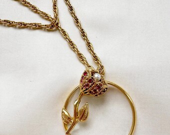 CARVEN PARIS Goldplated Long Necklace With Magnifying Glass