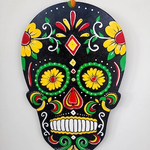 Large Flower Sugar Skull door hang