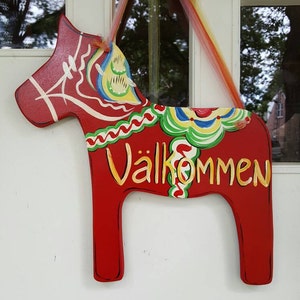 Swedish Dala Horse door hang in any color you want