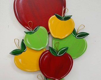 Cluster of Fall Apples 3D door hang in any colors you want even all 1 color