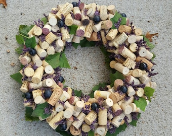 Grape Wine Cork Wreath 12-14"