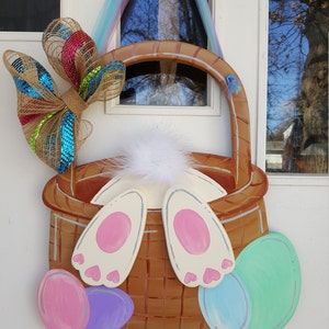 Easter Bunny in a Basket 3D door hang