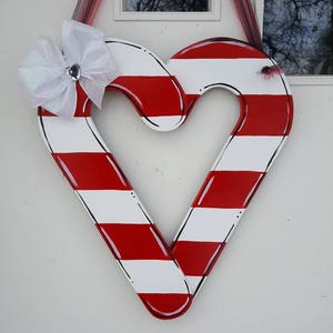 Candy Cane Heart door hang