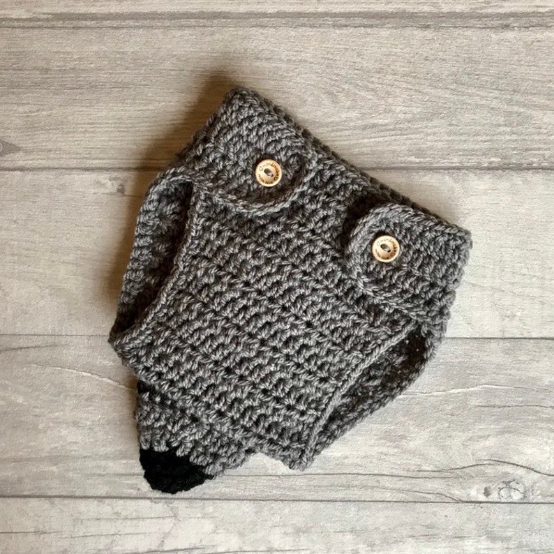 Woodland Animal Hat Newborn Photo Prop Crochet Girls Raccoon Outfit Crochet Raccoon Costume Baby Shower Gift Baby Girl MADE TO ORDER