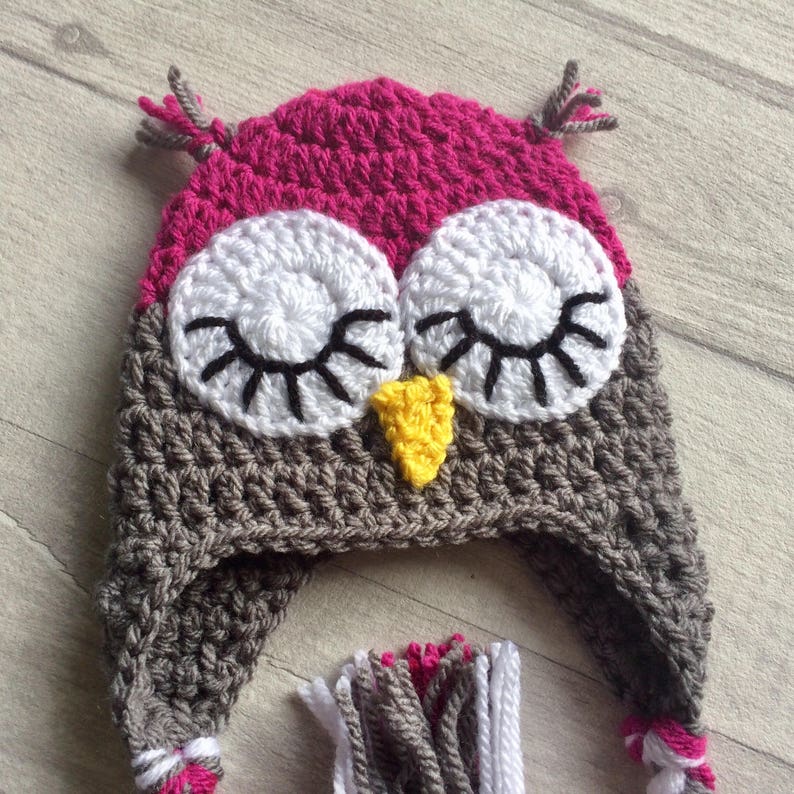 Girls Sleepy Owl Crochet Outfit Owl Costume MADE TO ORDER Nappy Cover Baby Shower Gift Baby Photography Prop
