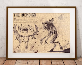 Medium - Wendigo - Algonquian folklore Art Print