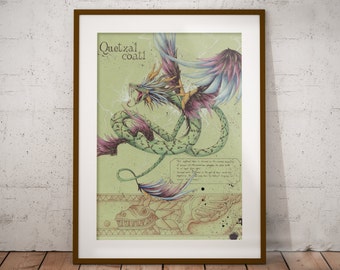 Medium - Quetzalcoatl - Aztec Mythology Art Print