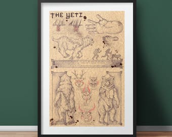 Large - Yeti - Mythology Art Print