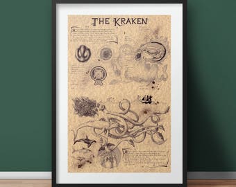 Large - Kraken - Mythology Art Print