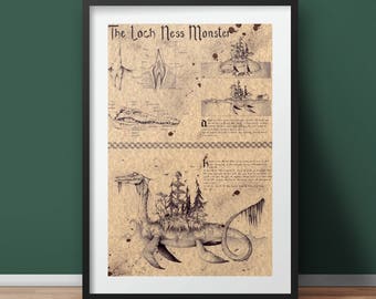 The Loch Ness Monster (Nessie) - Folklore Art Print