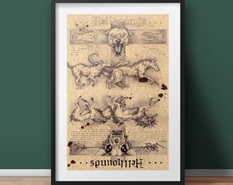 Groot formaat - Kunstprint van hellehonden