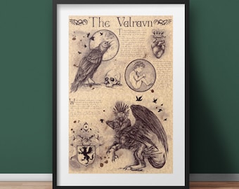 Large - Valravn - Danish folklore Art Print