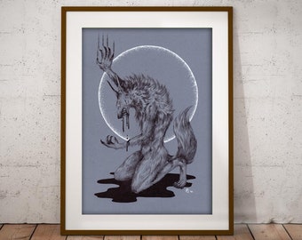 Medium - Werewolf First Moon - Art Print