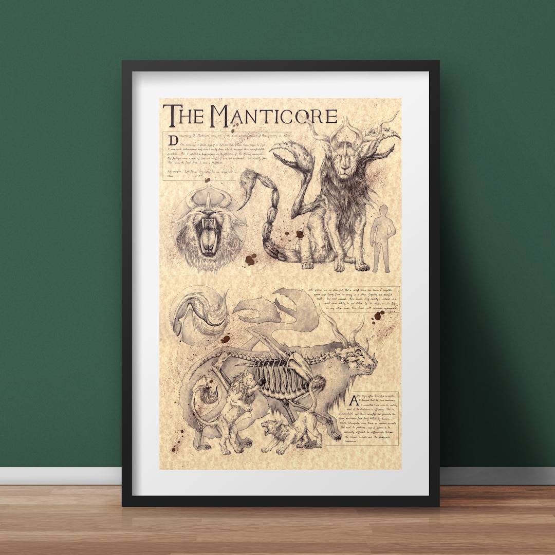 The Manticore - Persian Mythology Art Print - Etsy