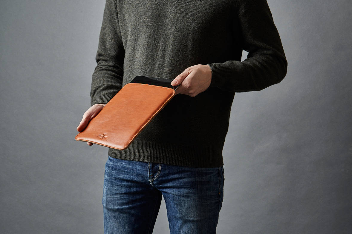Vegan leather case. Check and Leather Folding Card Case.