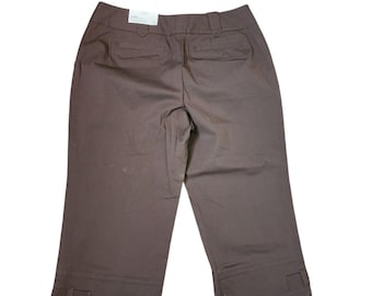 Pantalones cortos vintage Y2K Ann Taylor Loft Julie para mujer, talla 12, marrón, NUEVO