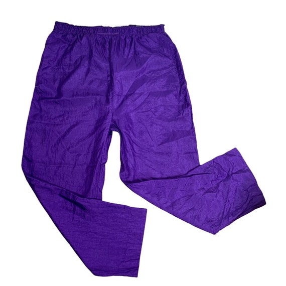 Vintage Nylon Track Jacket Pants Set L Purple Lin… - image 7