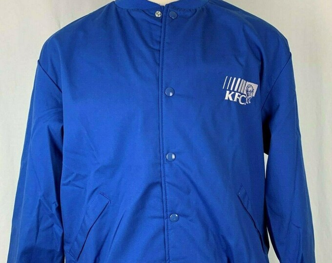 Vintage Pla Jac Dunbrooke KFC Logo Jacket XL Blue Snaps Kentucky Fried