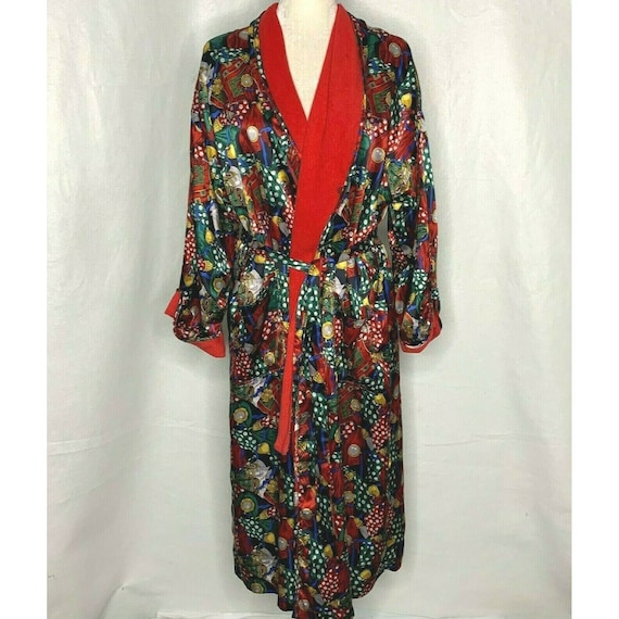Vintage Full Length Bath Robe OS Multicolored Terr