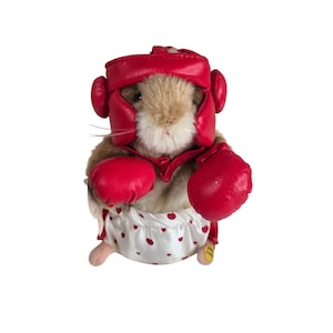 Vintage Gemmy Boxing Hamster Singing Plays Rocky Theme
