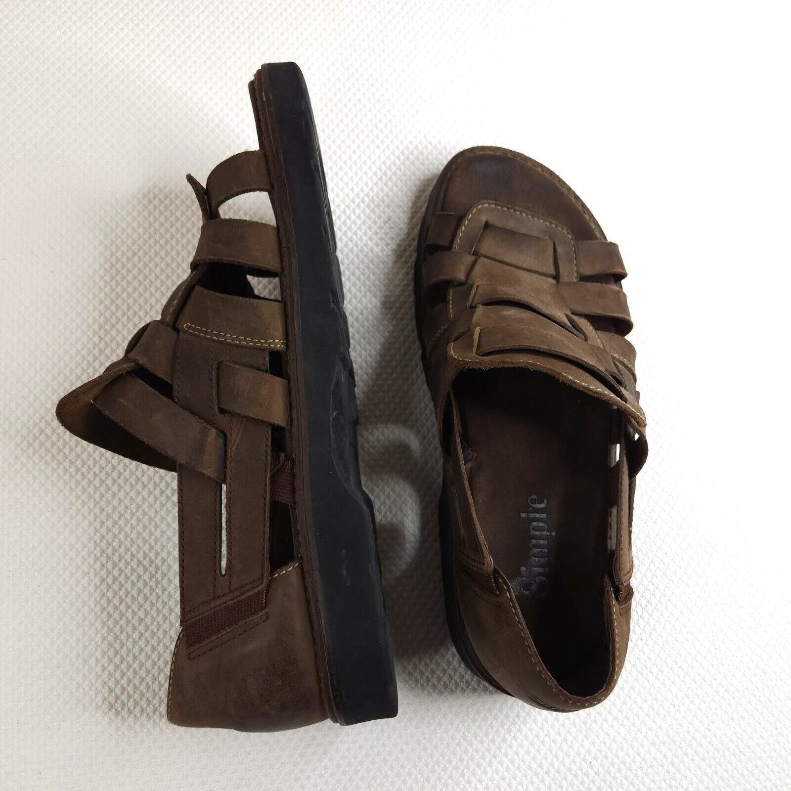 Vintage 90s Grunge Mens 12 Sandals Brown Fishman Simple  display picture 2