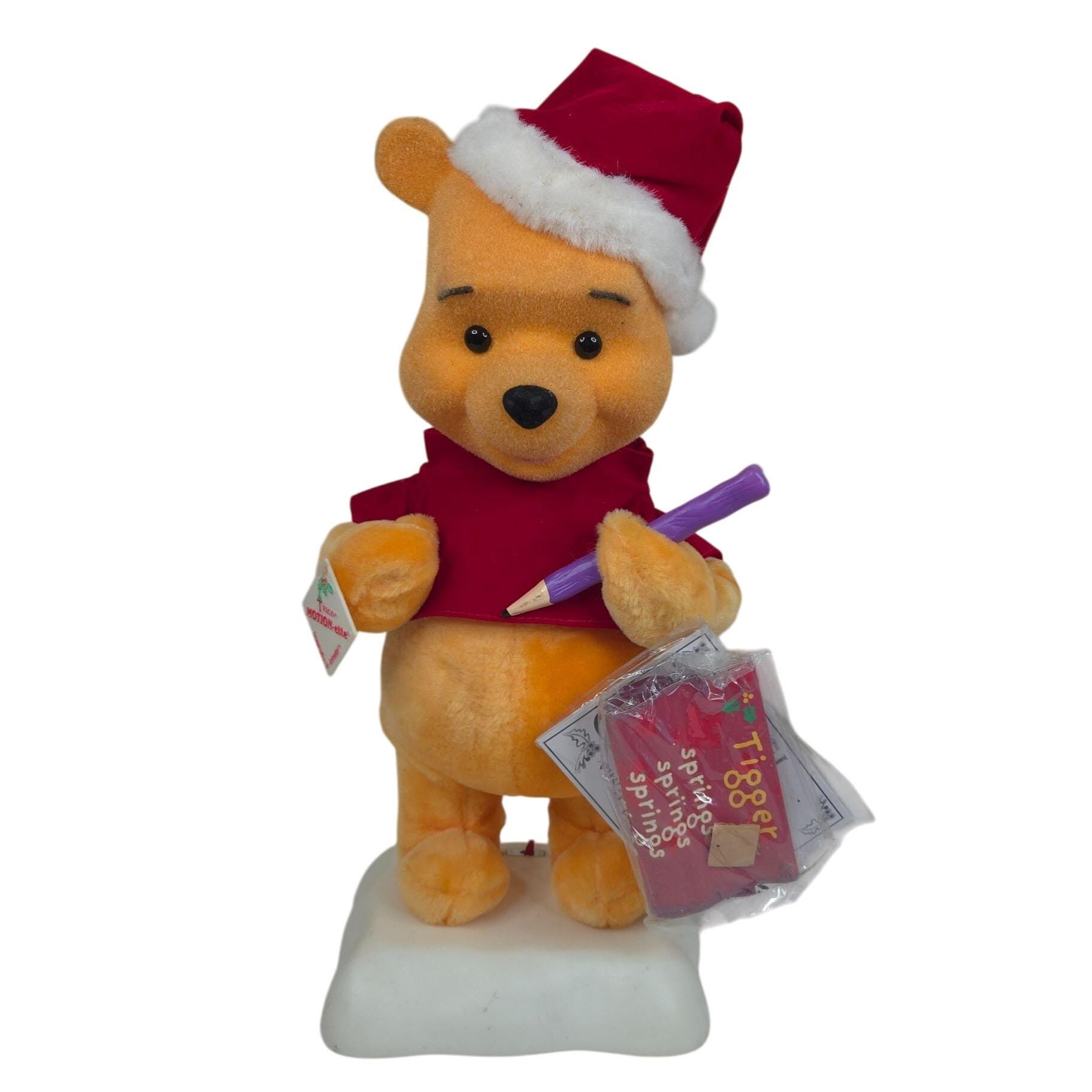 Vintage 90s Winnie the Pooh Christmas Motion-ette Figurine Pencil