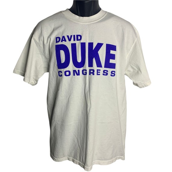 Vintage David Duke for Congress T Shirt M White C… - image 2