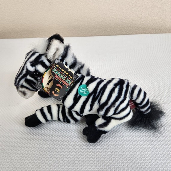 Vintage NEW Zippy Zebra Plush Talking Jungle Joes Safari