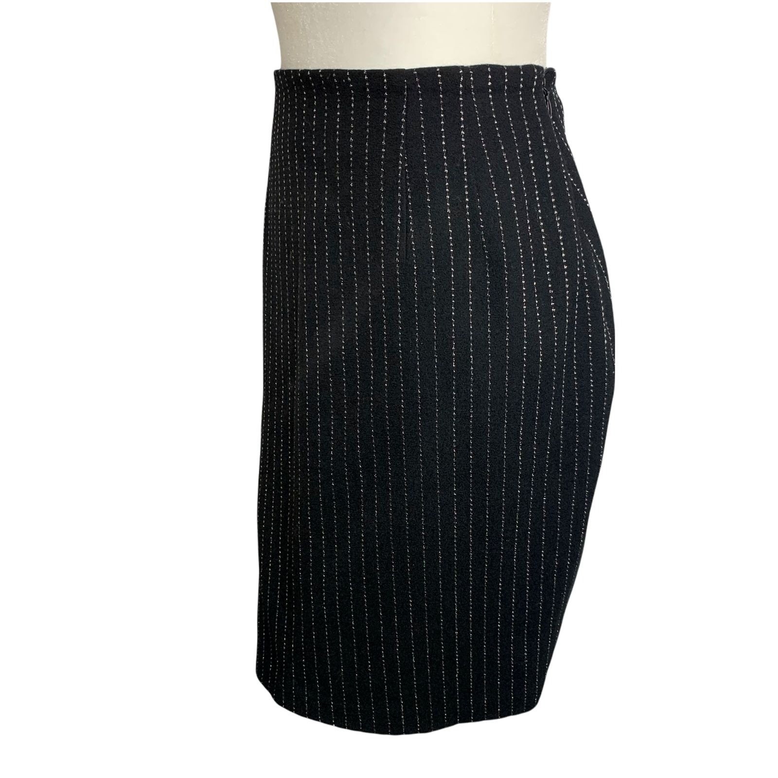 Vintage Ellen Tracy Wool Mini Pencil Skirt 12 Black Metallic - Etsy