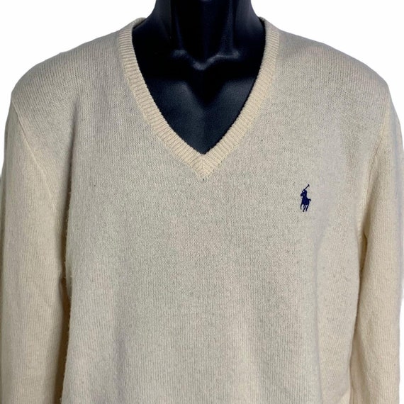 wiel Spreek luid Maak los Vintage Polo Ralph Lauren Lambs Wool Sweater M Cream Knit V - Etsy Sweden