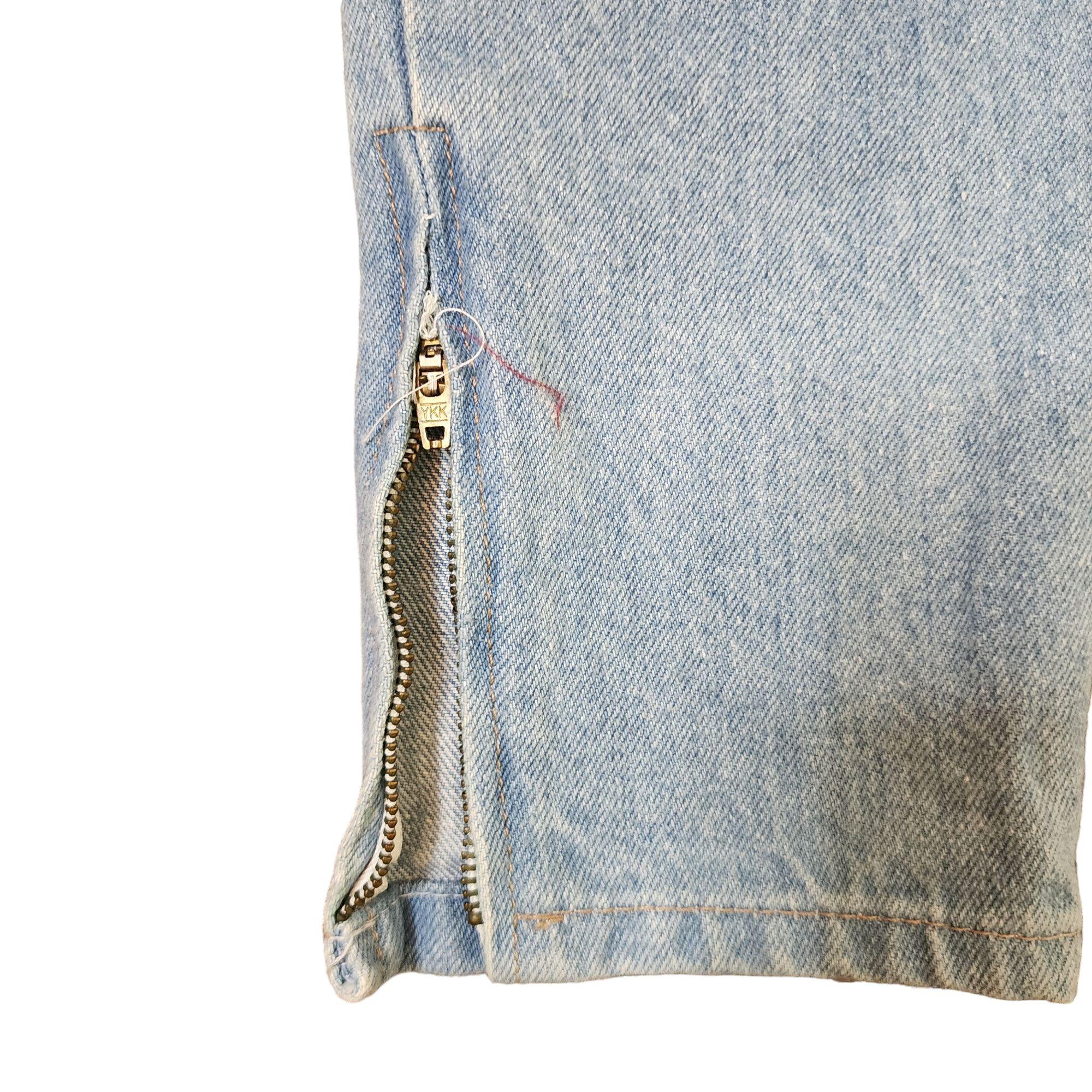 Vintage 80s Zip Ankle Light Wash Jeans Women Size 3 Blue High