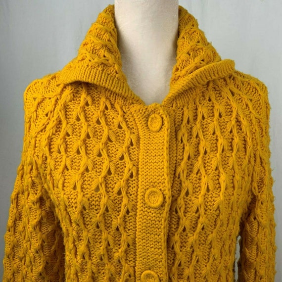 Vintage Kimlon Chunky Knit Cardigan Sweater M Must