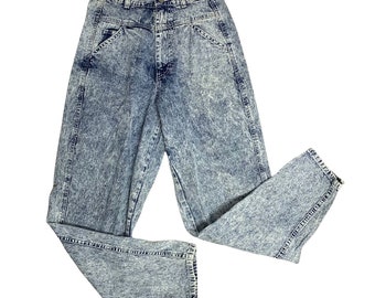 Vintage 80s Sasson Denim Jeans 26 Acid Wash High Waisted Tapered