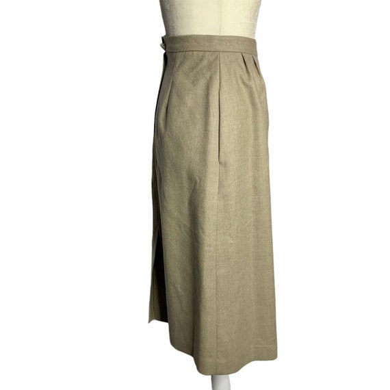 Vintage 60s Wool Skirt Suit XS Beige Fully Lined … - image 8