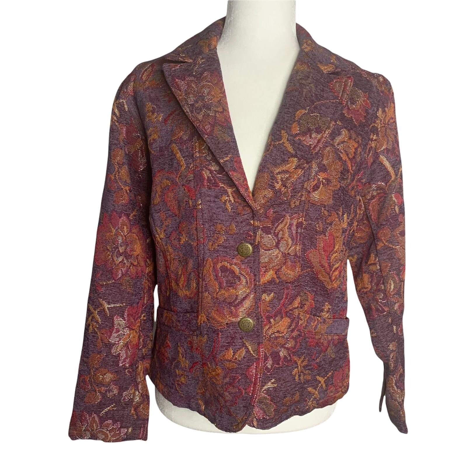 Vintage Coldwater Creek Tapestry Blazer 