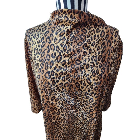 Vintage 60s Orare Velvet Leopard Print Turtleneck… - image 2