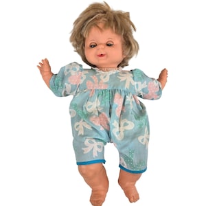 Ideal Baby Doll Bubbles 16 &quot;Vintage 1989 Blond Haar Blaue Augen Strampler