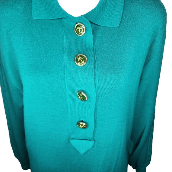 Vintage 80s Midi Long Sleeve Shirt Sweater Dress … - image 2